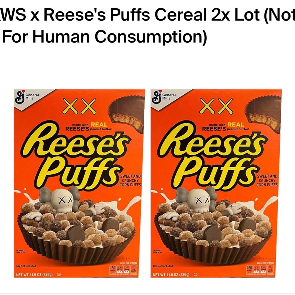 Reese’s Kaws Edition Cereal.*NOT fit for human consumption*Collectible item only